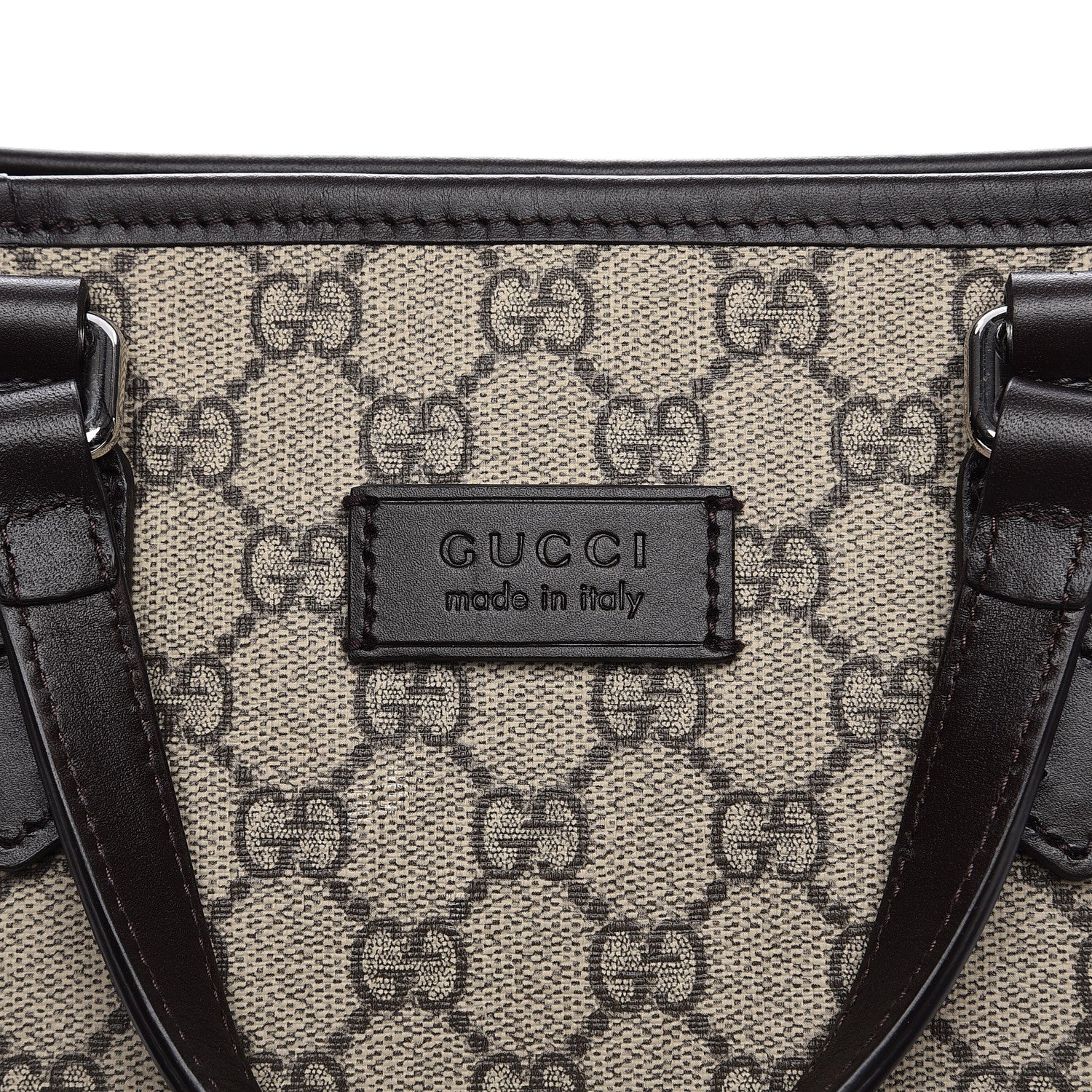 Gucci GG Supreme Monogram Small Zippered Tote Dark Brown 9 of 9