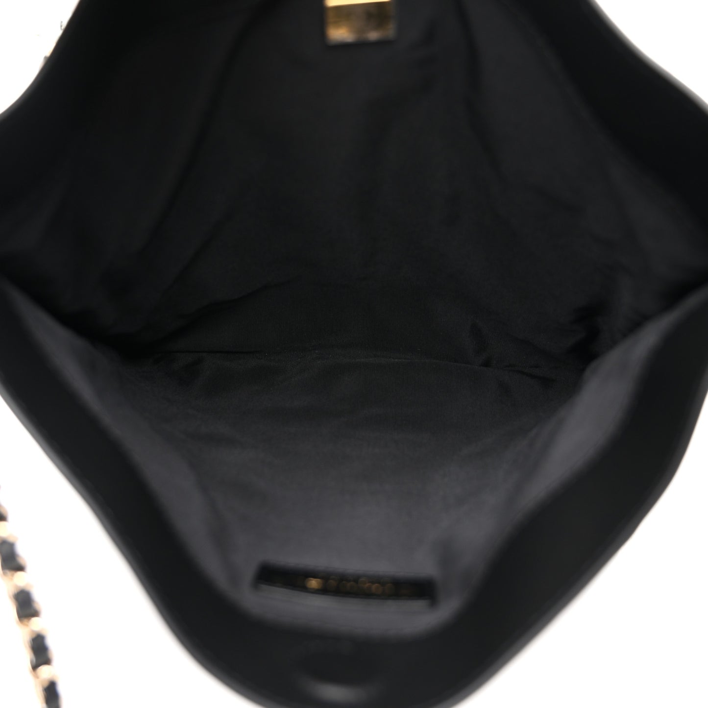 Calfskin Quilted Chain Flat Tote Black