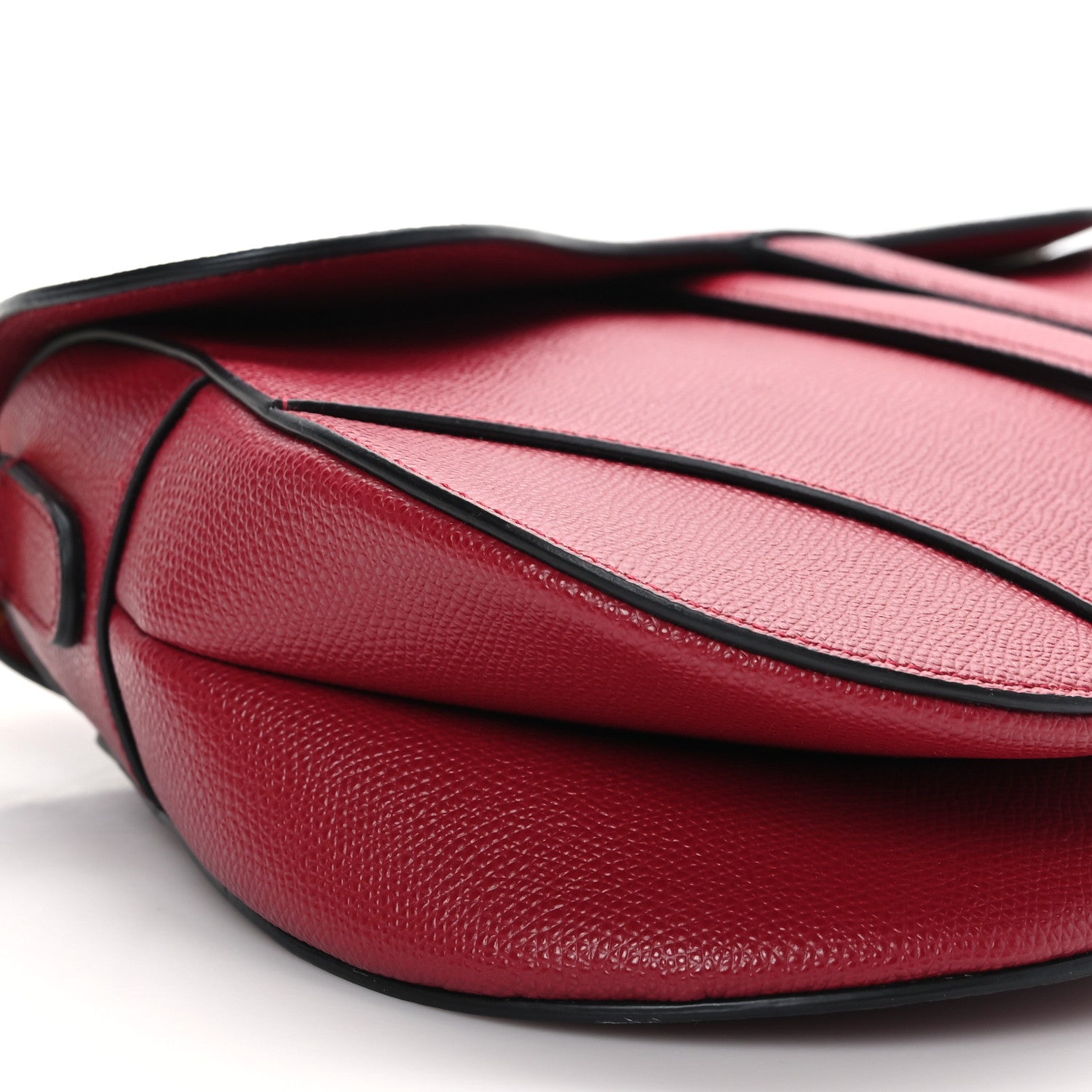 Christian Dior Grained Calfskin Saddle Bag Red 8 of 9