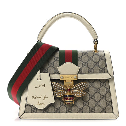 Gucci GG Supreme Monogram Small Queen Margaret Top Handle Bag White 1 of 10