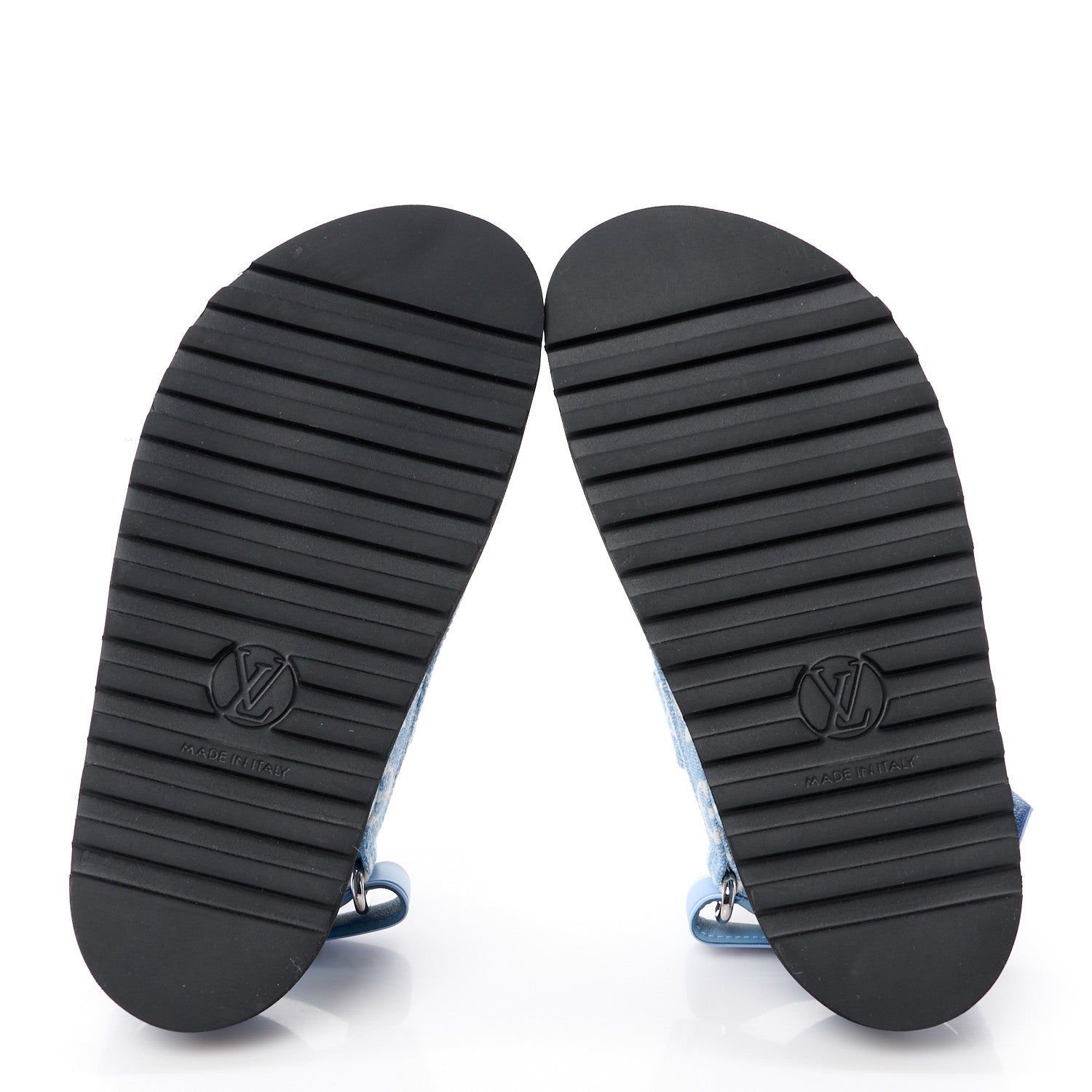 Louis Vuitton Monogram Denim Paseo Flat Comfort Sandals 35 Light Blue 5 of 8