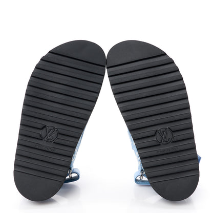 Louis Vuitton Monogram Denim Paseo Flat Comfort Sandals 35 Light Blue 5 of 8