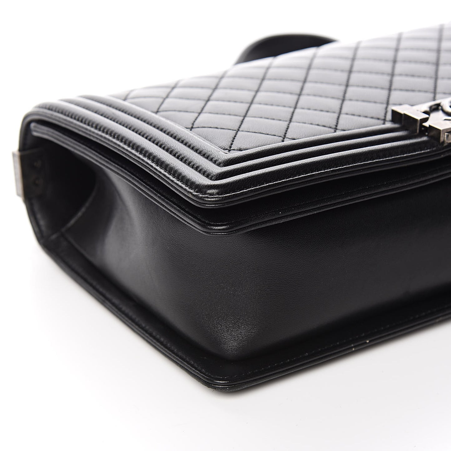 Lambskin Quilted New Medium Boy Flap Black