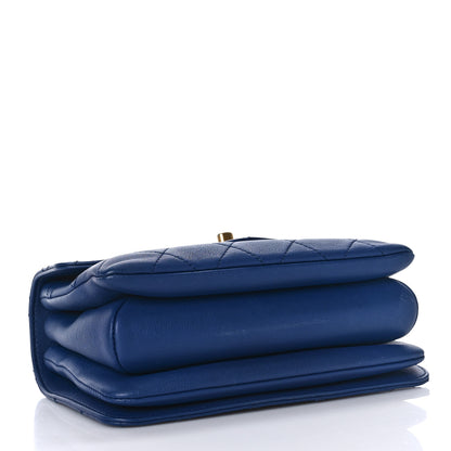 Chanel Calfskin Quilted Small Gold Top Handle Flap Blue 4 of 12