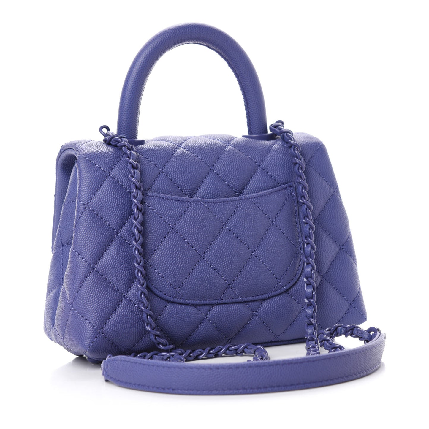 Caviar Quilted Incognito Extra Mini Coco Handle Flap Blue