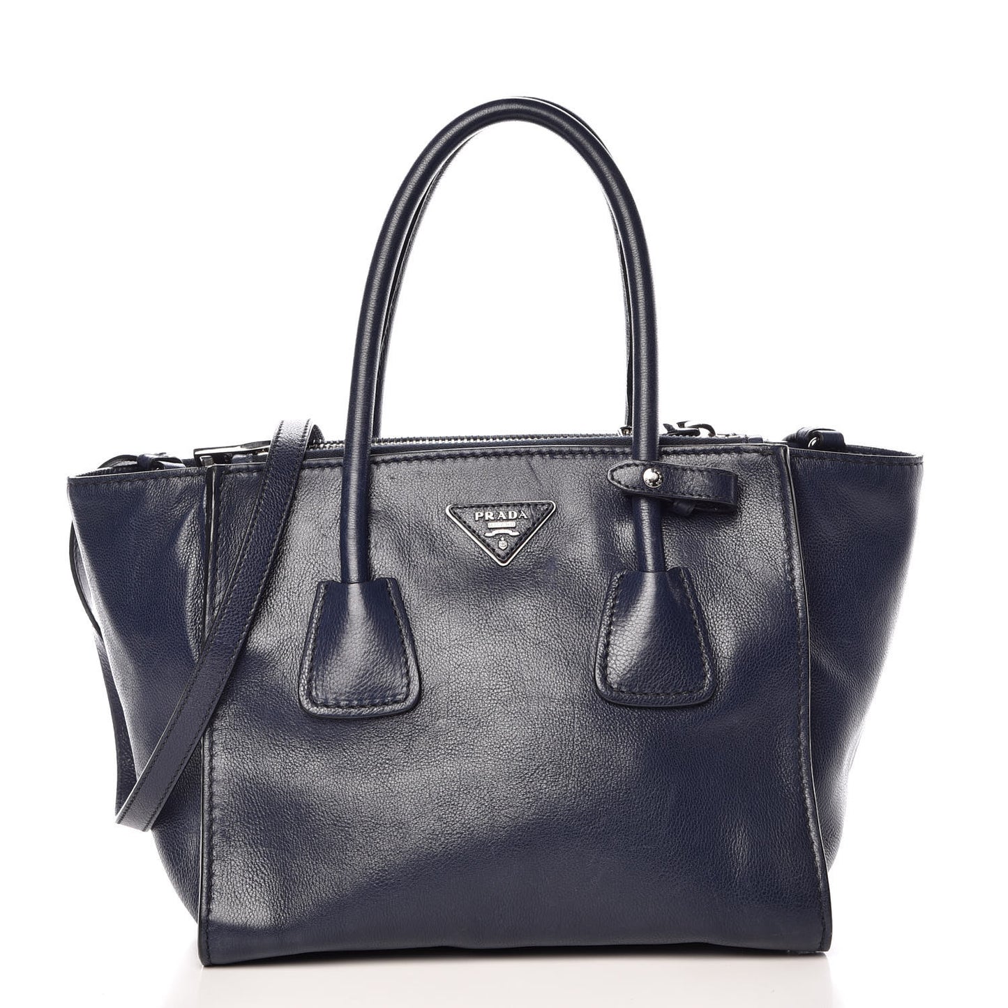 Glace Calf Small Twin Pocket Tote Baltico
