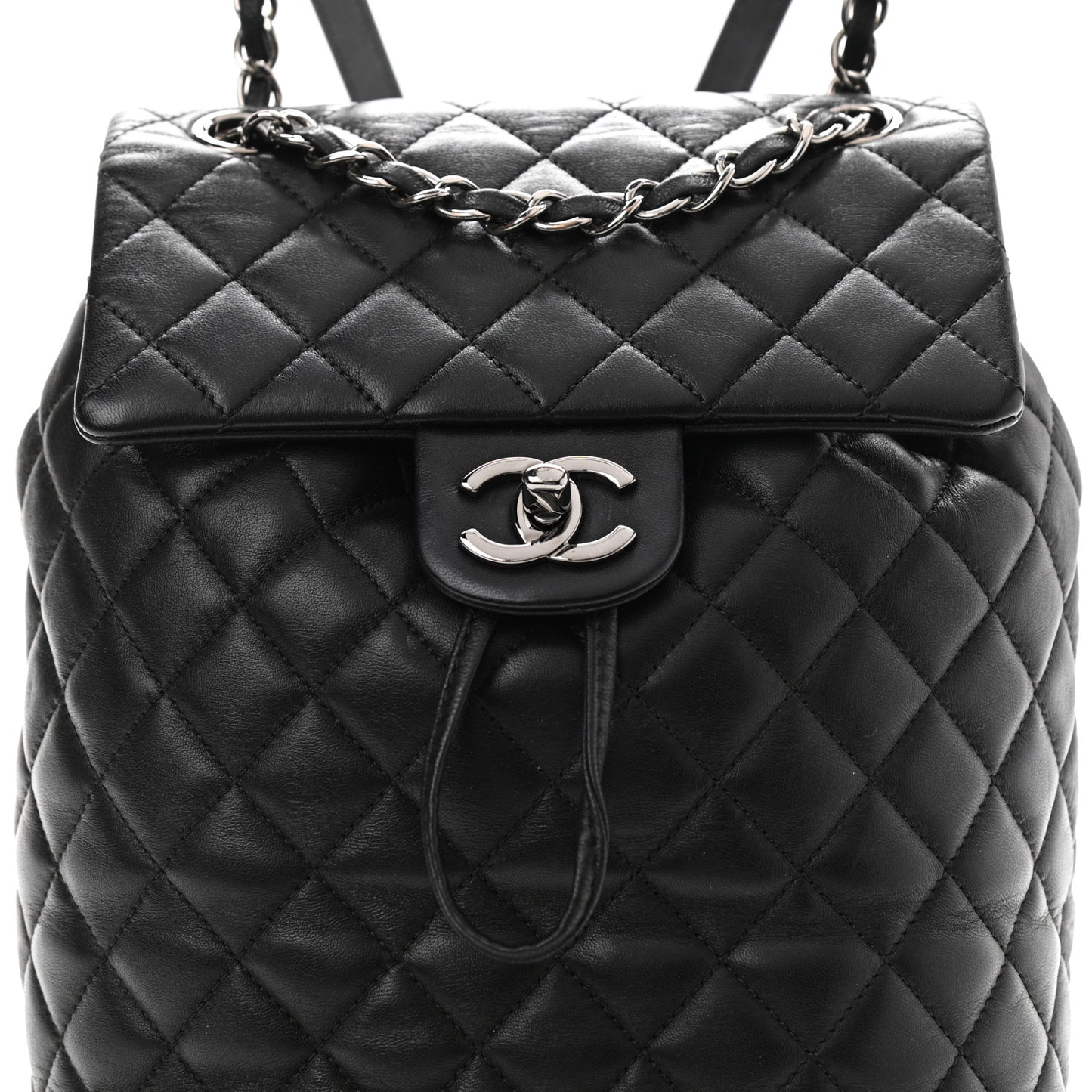 Lambskin Quilted Small Urban Spirit Backpack Black