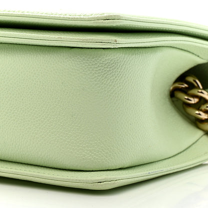 Chanel Caviar Chevron Quilted Medium Boy Flap Light Green 10 of 10