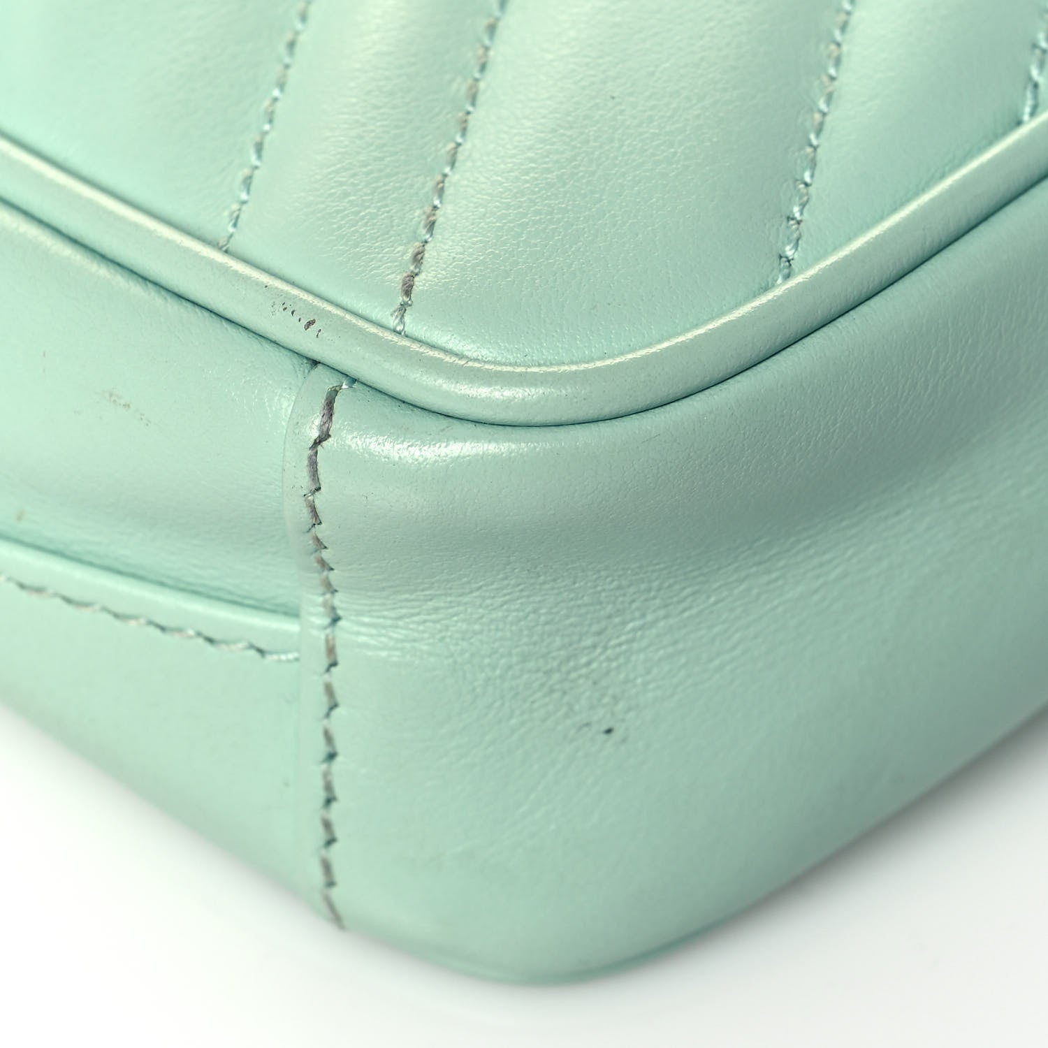 Gucci Calfskin Matelasse Mini GG Marmont Crossbody Bag Water Green 12 of 15