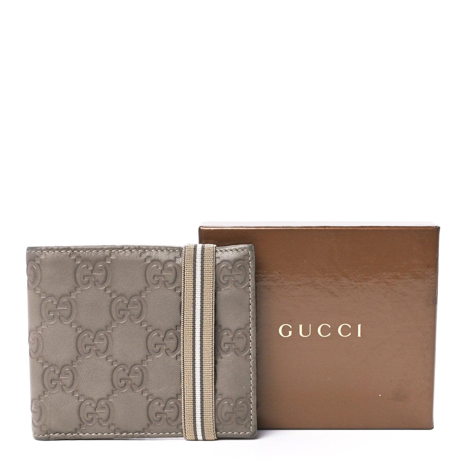 Gucci Guccissima Card Case Wallet Grey 14 of 14