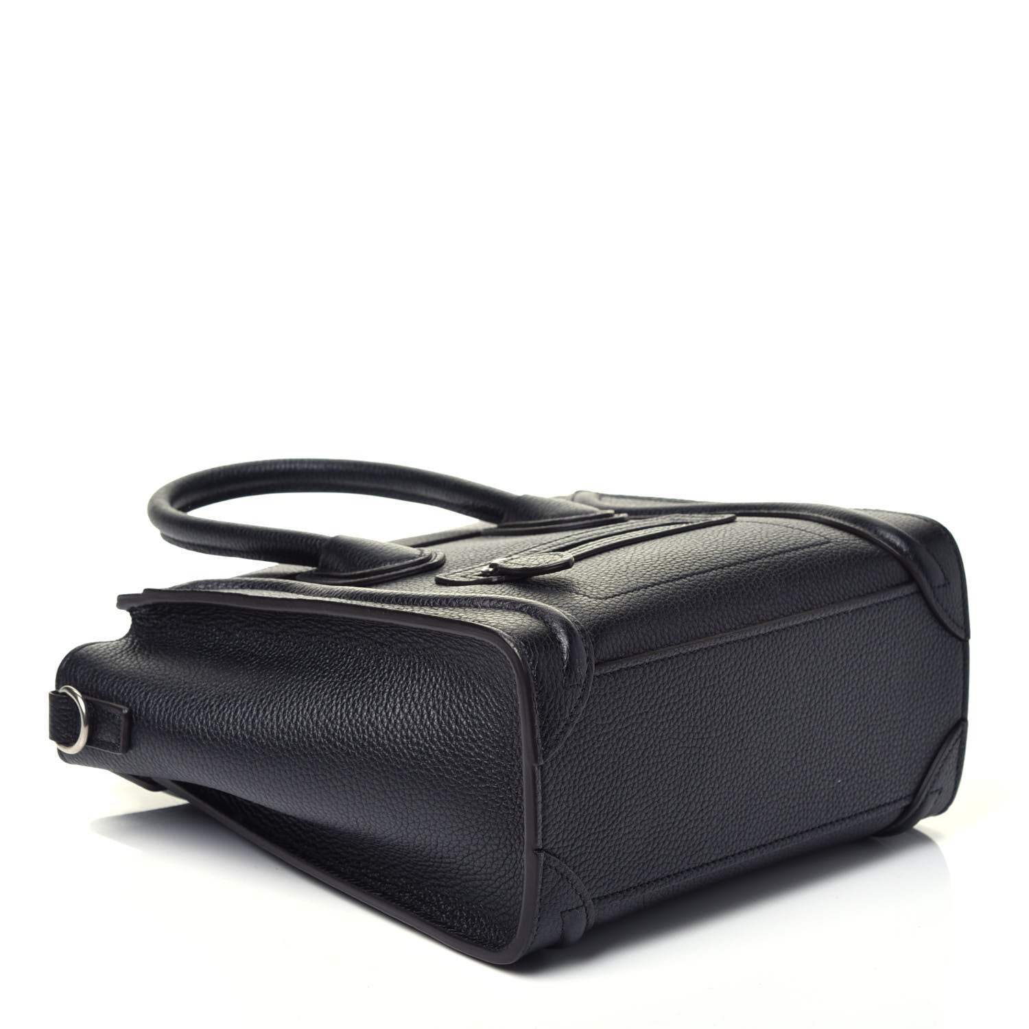 Celine Drummed Calfskin Nano Luggage Black 4 of 9