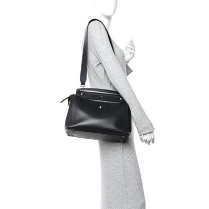 Fendi Vitello Baltico Dolce DotCom Satchel Black Blue Royal 2 of 10
