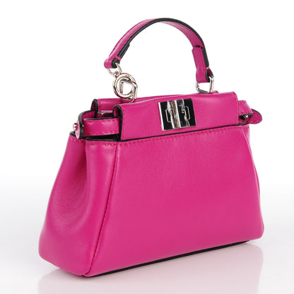 Fendi Nappa Micro Peekaboo Iconic Satchel Magenta 3 of 8