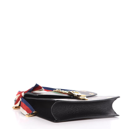 Gucci Textured Calfskin Bee Star Print Small Sylvie Shoulder Bag Black 4 of 10