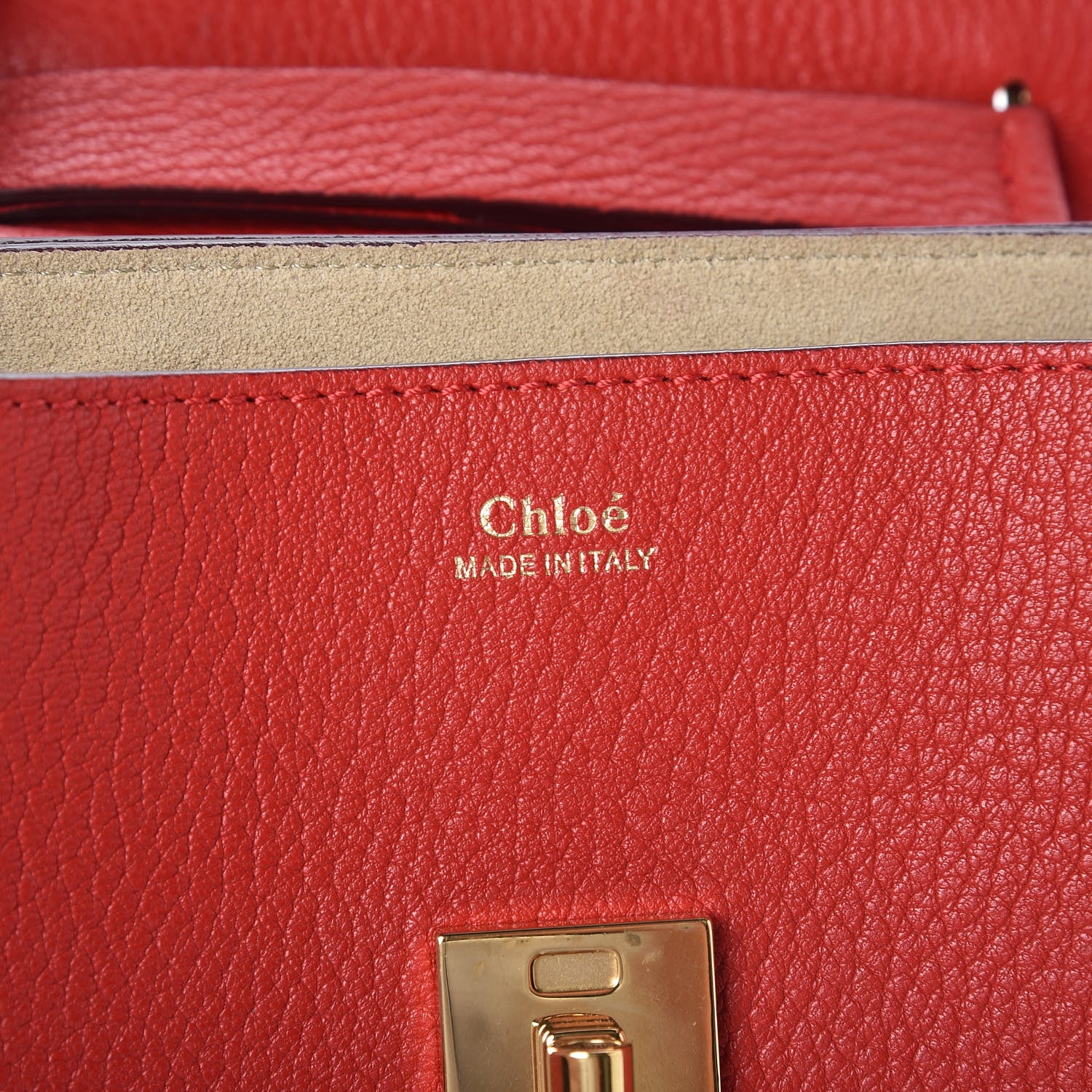 Chloe Grained Lambskin Mini Drew Shoulder Bag Plaid Red 8 of 8
