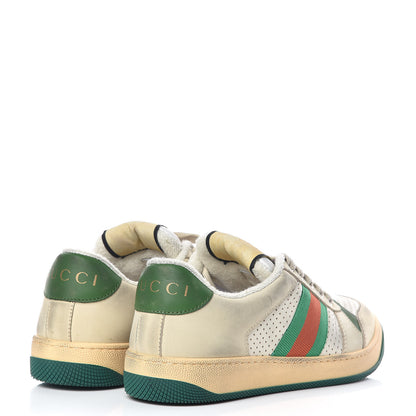 Gucci Nubuck Web Womens Screener Sneakers 36 Dusty Milk New Mystic White Vintage Green 4 of 11