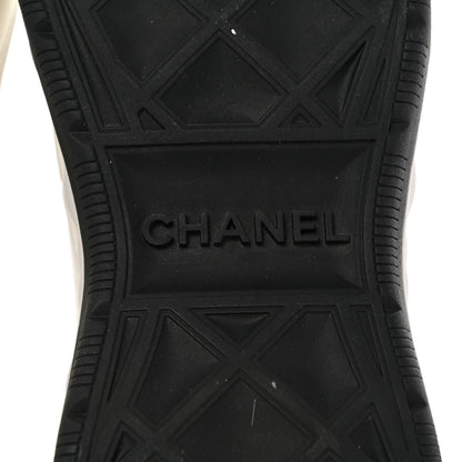 Chanel Velvet Calfskin Mixed Fibers CC Sneakers 39.5 Ivory Black 8 of 9