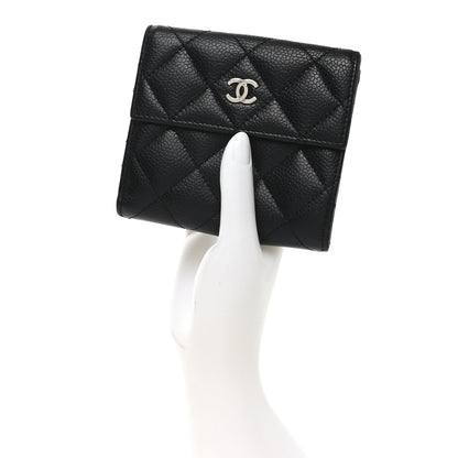 Chanel Caviar Quilted Compact French Flap Wallet Black 2 of 9