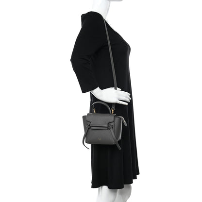 Celine Grained Calfskin Pico Belt Bag Grey 2 of 9