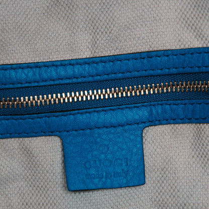 Gucci Pebbled Calfskin Large Soho Shoulder Bag Riviera Blue 6 of 11