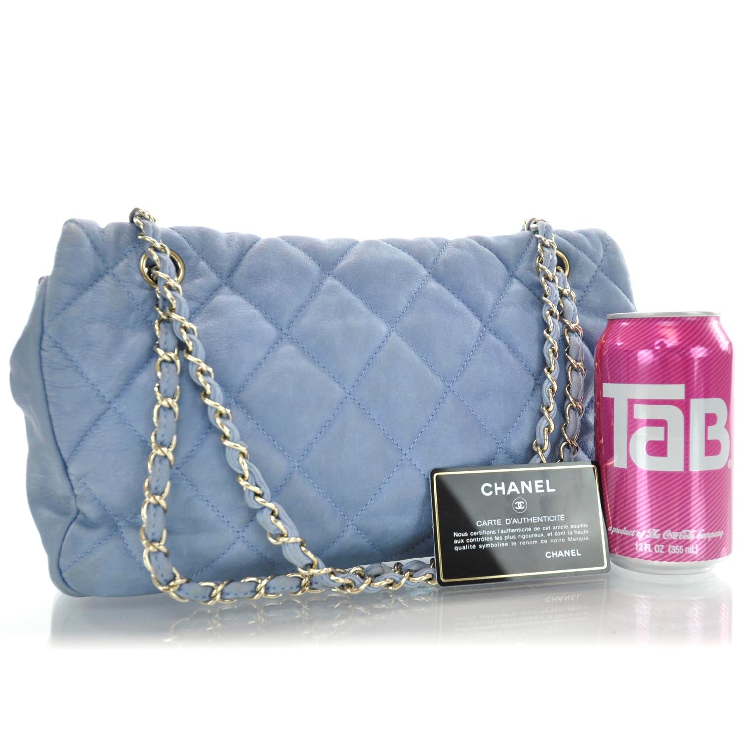 Chanel Distressed Lambskin Flap Blue 3 of 12