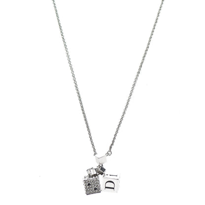 Christian Dior Crystal Dice Necklace Silver 1 of 5