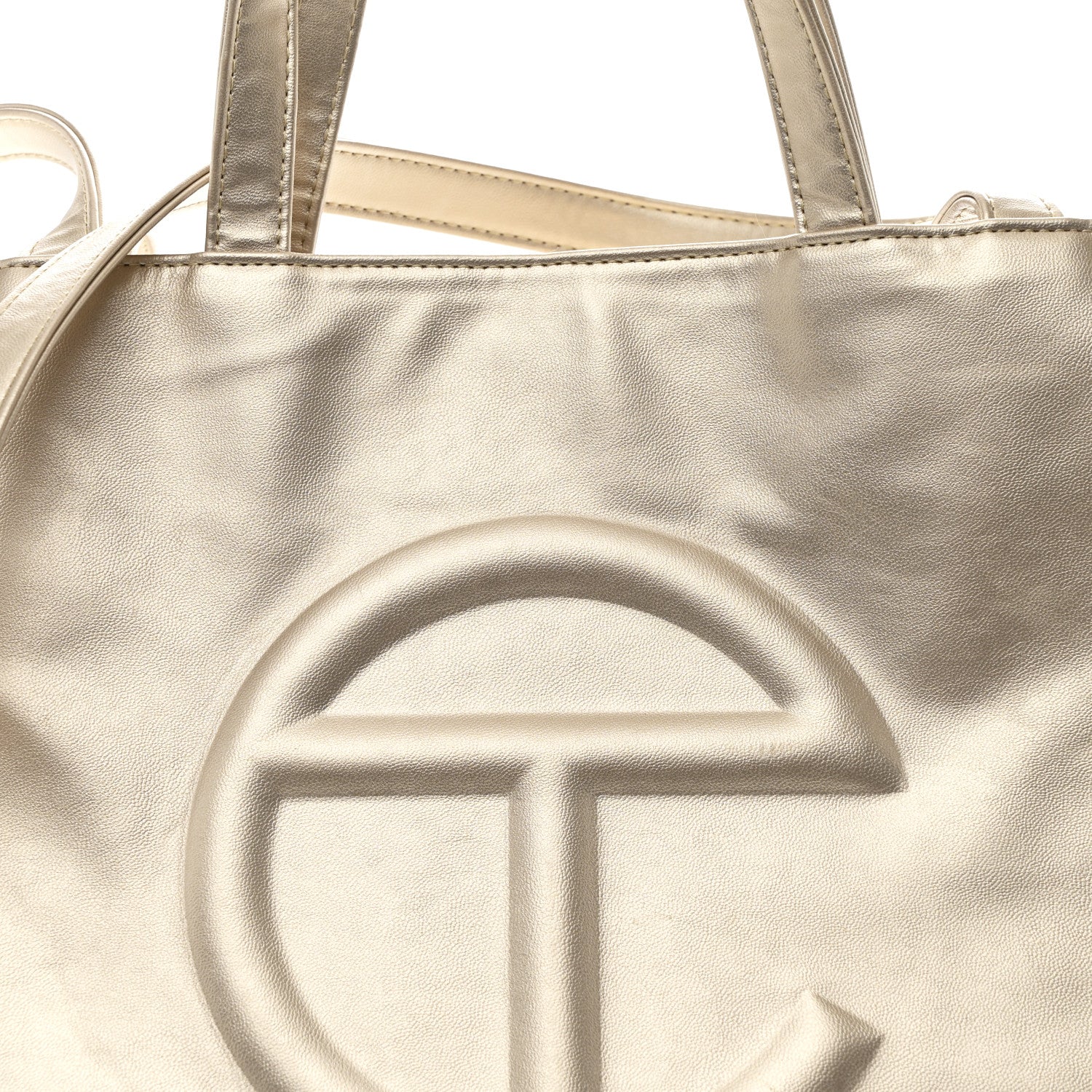 Telfar Metallic Vegan Leather Medium Shopping Bag Gold 8 of 10