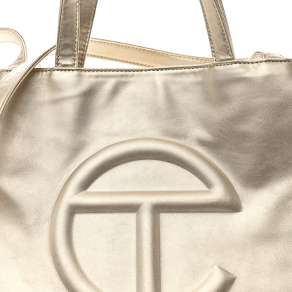Telfar Metallic Vegan Leather Medium Shopping Bag Gold 8 of 10