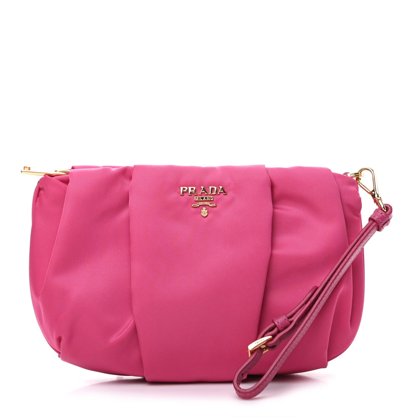 Tessuto Nylon Wristlet Clutch Fuxia