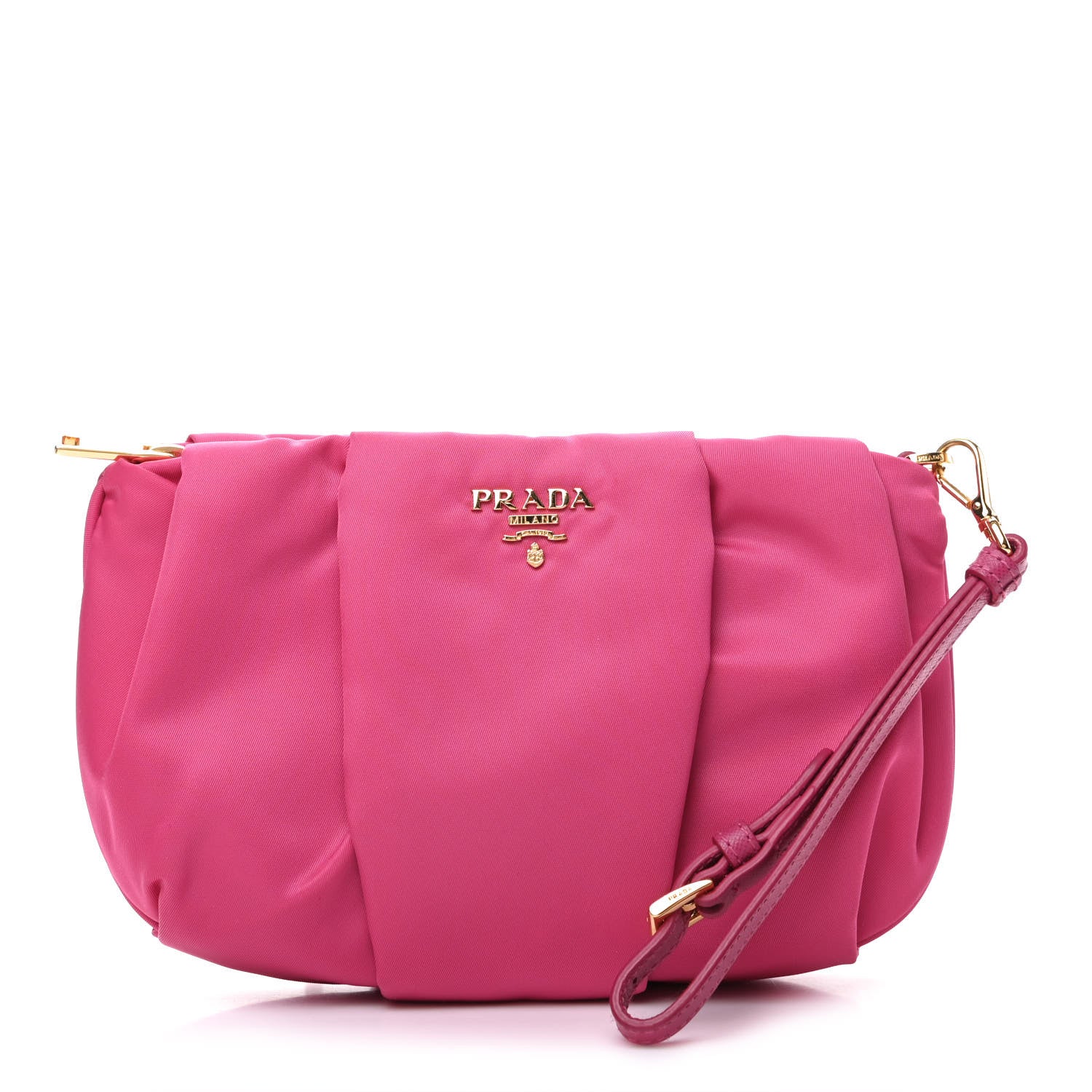 Prada Tessuto Nylon Wristlet Clutch Fuxia 1 of 10