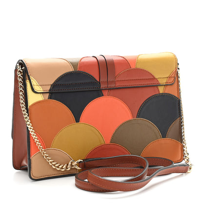Chloe Calfskin Patchwork Alphabet Clutch On Chain Sepia Brown 3 of 10
