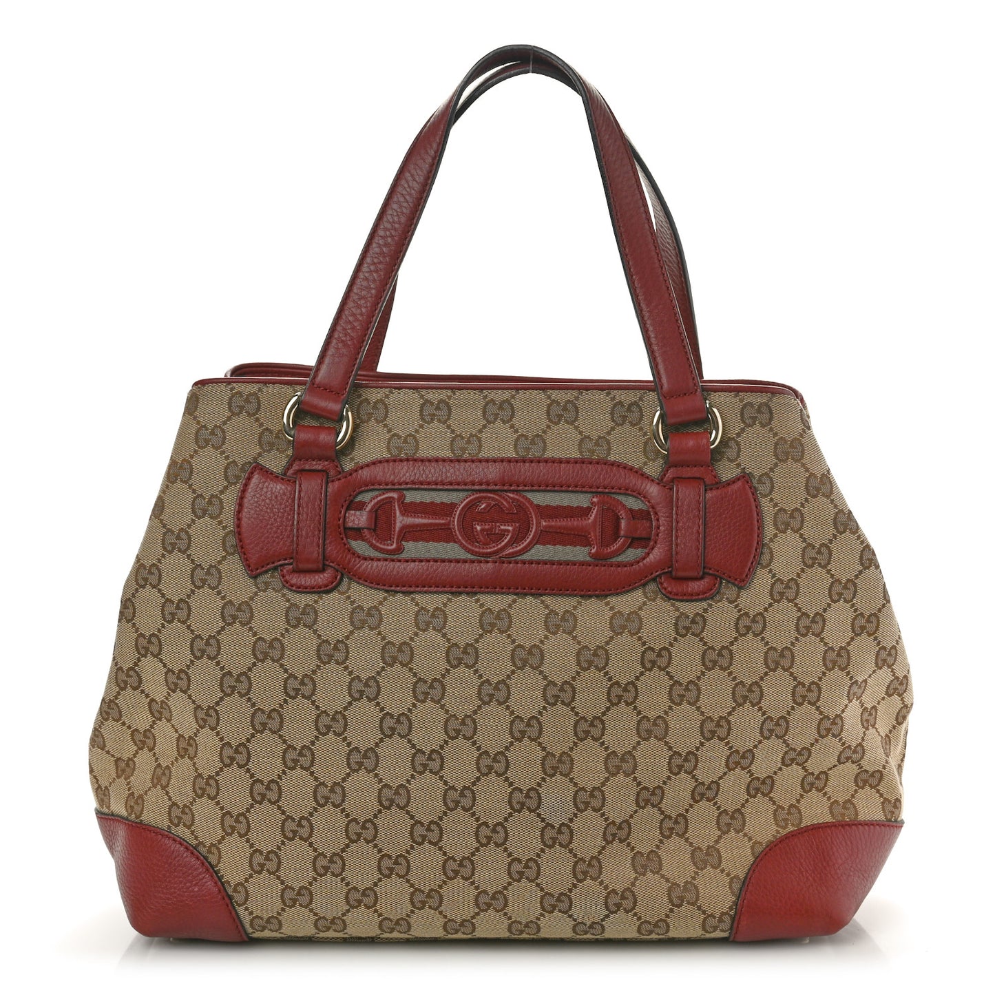 Monogram Web Medium Dressage Tote Red