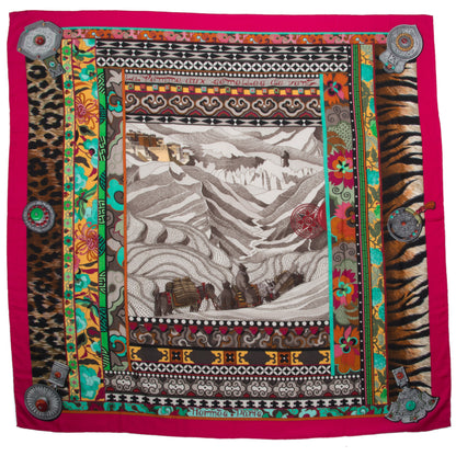 Hermes Cashmere Silk La Femme Aux Semelles de Vent Shawl 140 2 of 6