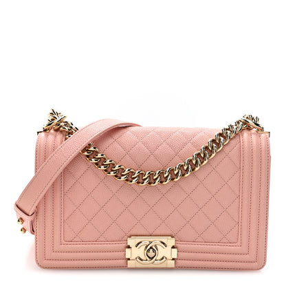 Chanel Caviar Quilted Medium Boy Flap Light Pink 1 of 10