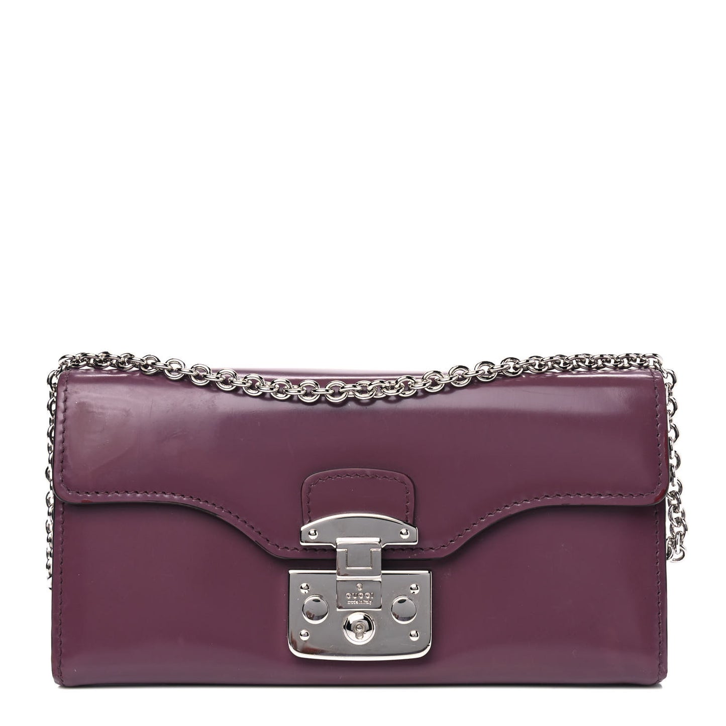 Regent Calfskin Lady Lock Wallet On Chain Red Orchid