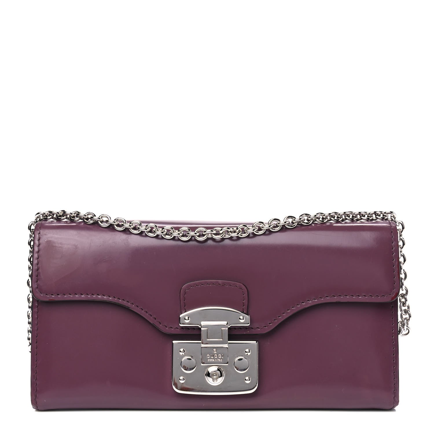 Gucci Regent Calfskin Lady Lock Wallet On Chain Red Orchid 1 of 7