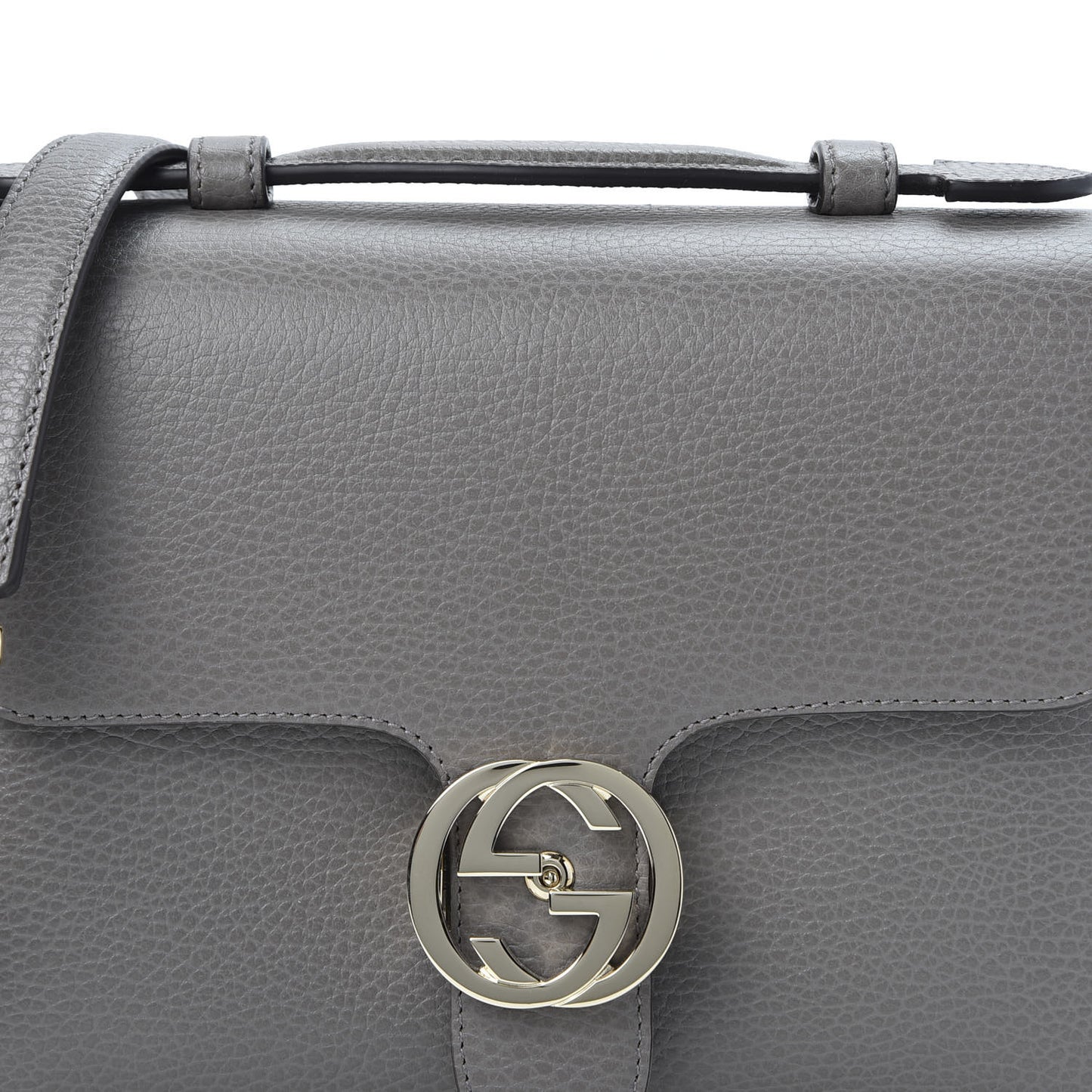 Dollar Calfskin Interlocking G Top Handle Shoulder Bag Loess