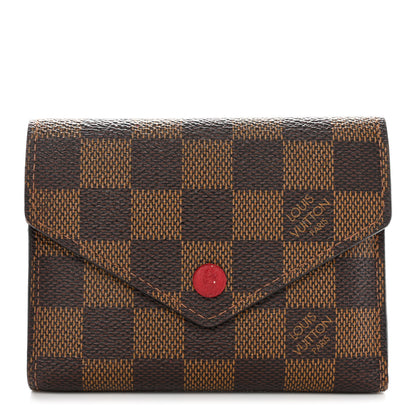 Louis Vuitton Damier Ebene Victorine Wallet Red 1 of 11