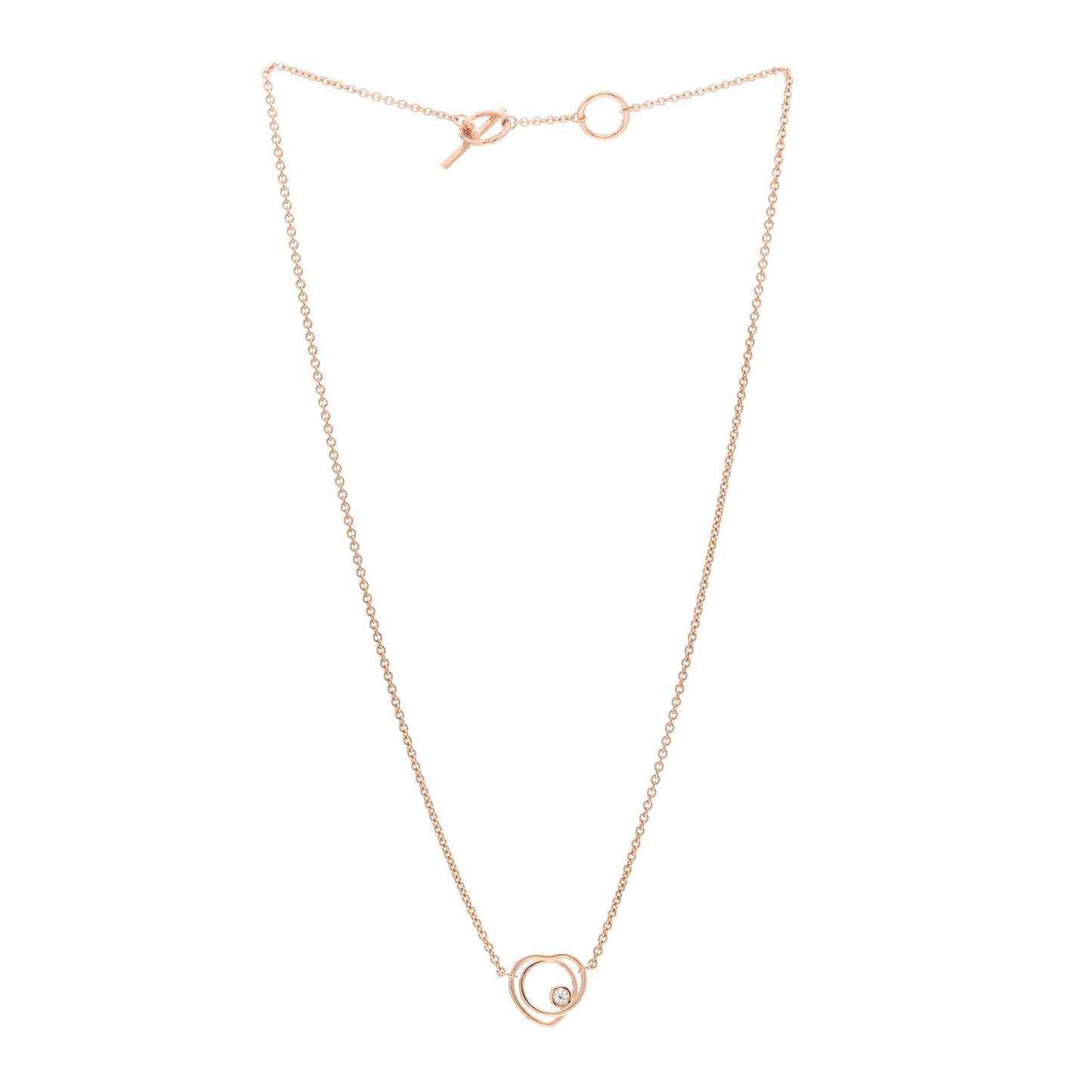 18K Rose Gold Diamond TPM Vertige Coeur Necklace ST