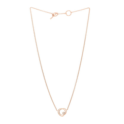 Hermes 18K Rose Gold Diamond TPM Vertige Coeur Necklace ST 3 of 5