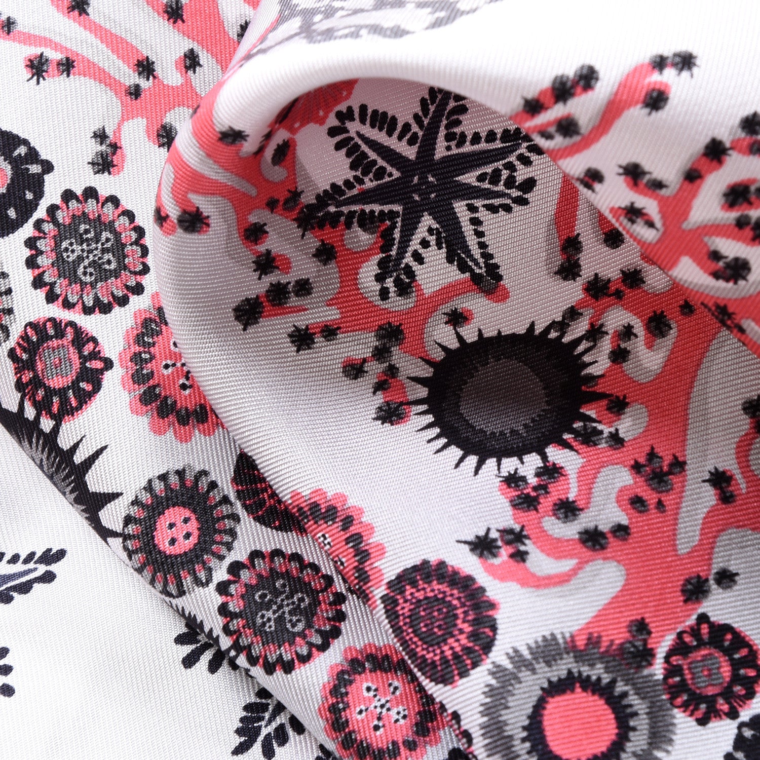 Louis Vuitton Silk Monogram Coral Square Scarf Pearl Grey 2 of 4