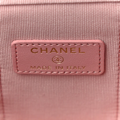 Chanel Caviar Quilted Mini Vanity Case With Chain Pink 7 of 9