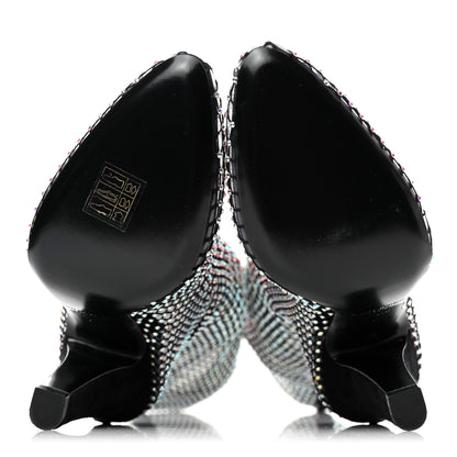 Saint Laurent Mesh Crystal 68 Knee High Boots 40 Black 5 of 8