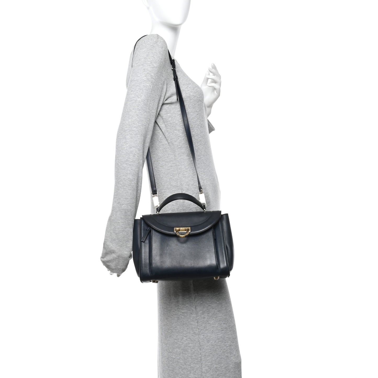 Calfskin Sofia Rainbow Top Handle Bag Blue