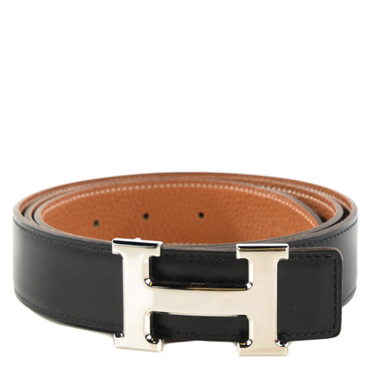 Hermes Box Togo 32mm H Belt 100 Black Gold 1 of 8