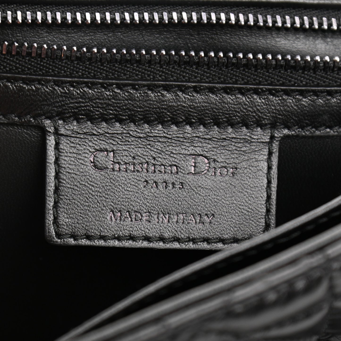 Calfskin Macrocannage Large Caro Bag Black