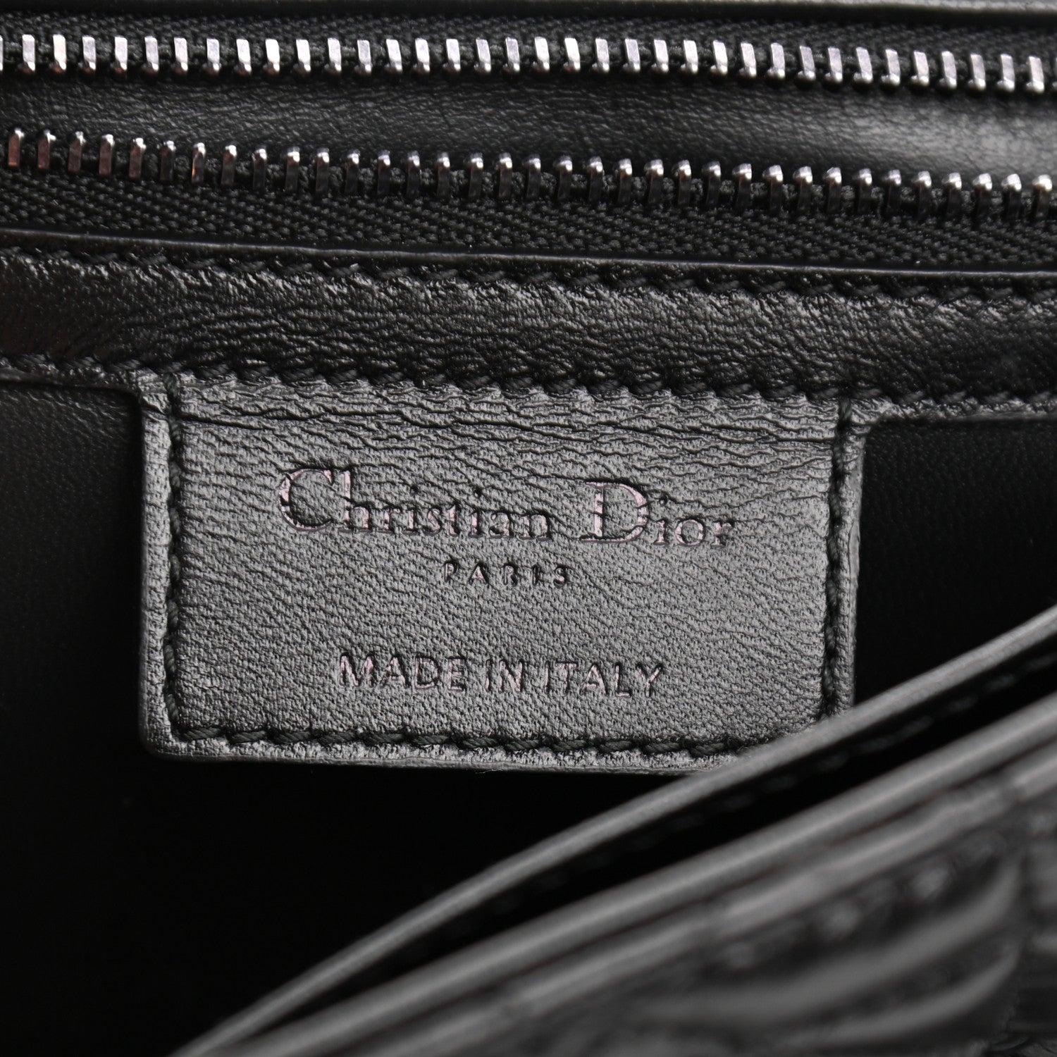 Christian Dior Calfskin Macrocannage Large Caro Bag Black 11 of 19