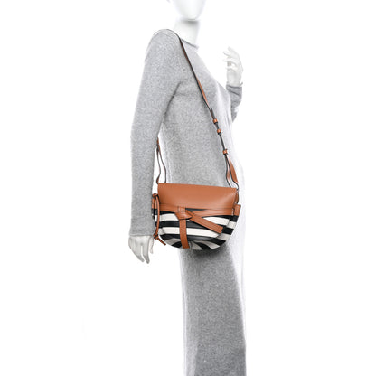 Loewe Calfskin Marine Stripe Small Gate Crossbody Bag Tan 2 of 9