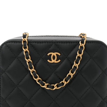 Chanel Lambskin Quilted CC Pearl Crush Camera Case Black 8 of 11