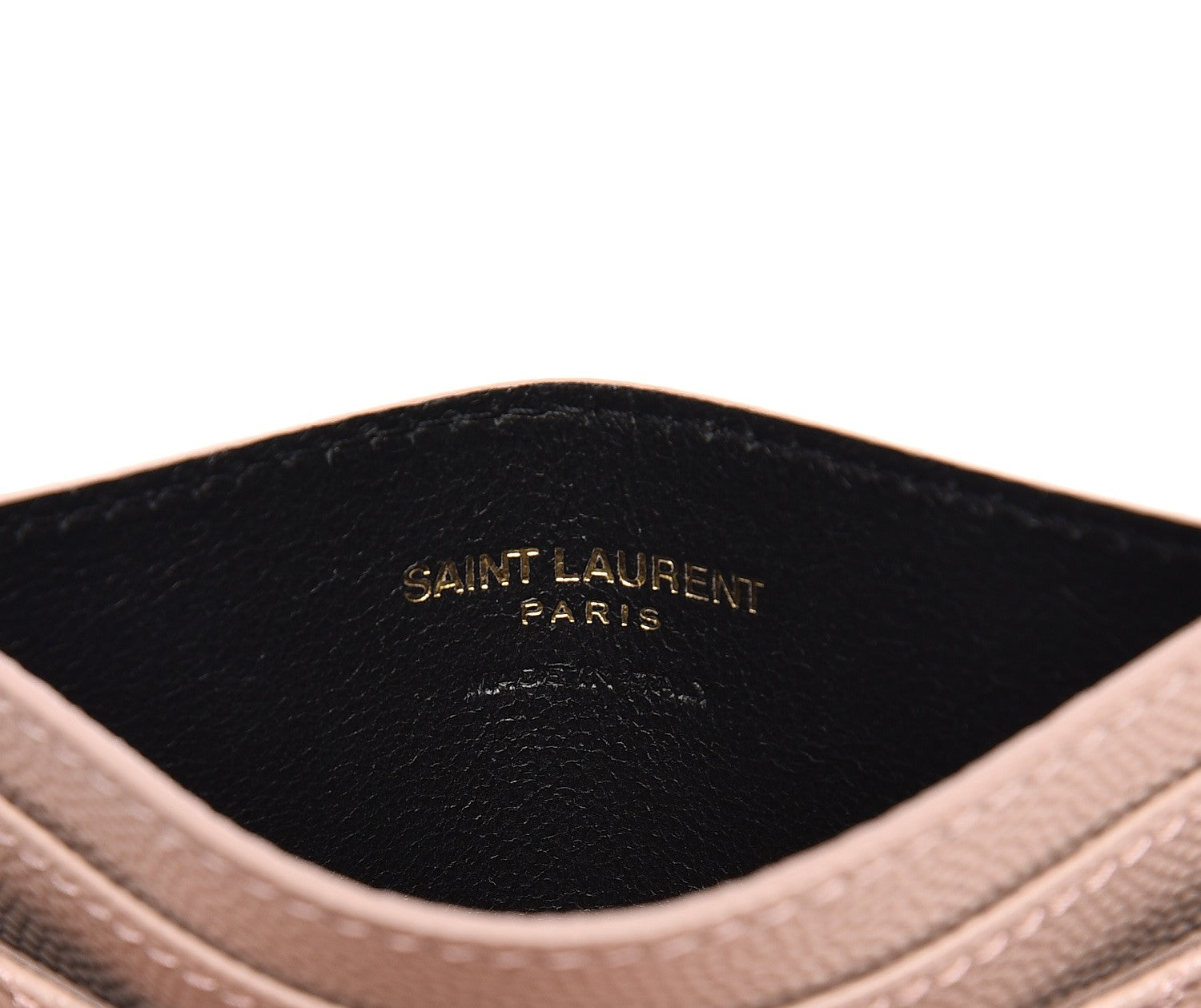 Saint Laurent Grain De Poudre Matelasse Chevron Monogram Credit Card Case Rose Antic 6 of 8